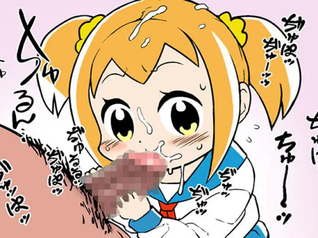 【エロ同人誌】ピピ美にポプ子が犯されてアクメ。エロい身体を曝け出してオチンポ奉仕。イキまくりなビッチの腰振り制服姿。エロくて抜けるドスケベ姿。ザーメンを注ぎ込まれる毒っ気ある美少女の恥ずかしさ。【ポプテピピック】